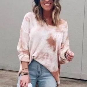 Aerie very oversized boyfriend fit tie dyed open knit sweater womans size medium